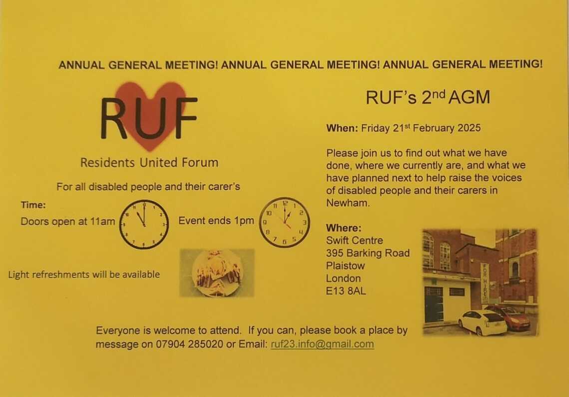 Advert for RUF AGM on 21st February 2025